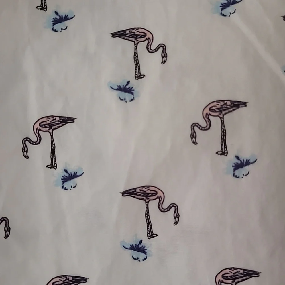 Threadwave Shirt Men's Flamingos Short Sleeve Button-Down, M